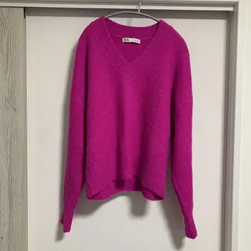 ZARA 핑크 V넥 니트 S 사이즈