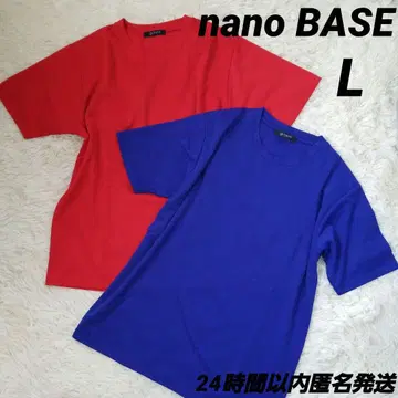 택없는 새상품 nanoBASE 스트레치 저리 T셔츠 레드 블루 L
