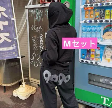 9090 girl Logo Glitter BK M 셋업