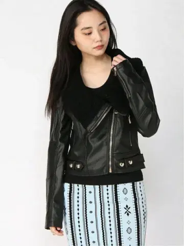 GUESS 가죽 자켓 블랙