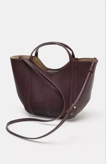 택 포함 새상품 ZARA 스티치 미니 시티 백 보르도
