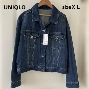 택 포함 새상품 UNIQLO 데님 숏 자켓 블루 sizeXL