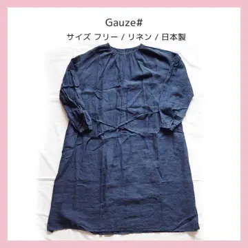 Gauze# 원피스 린넨 블루 네이비