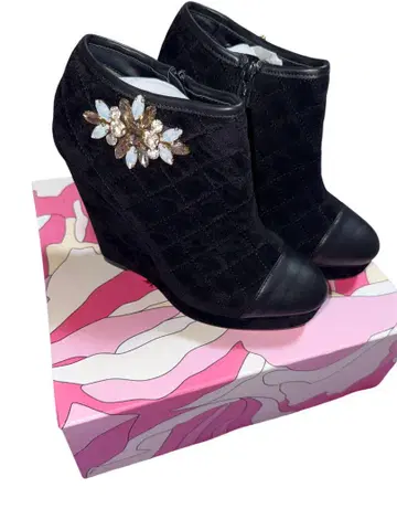 Rady 블랙 스웨이드 웨지 부츠 미사용 새상품 사이즈 L 비쥬