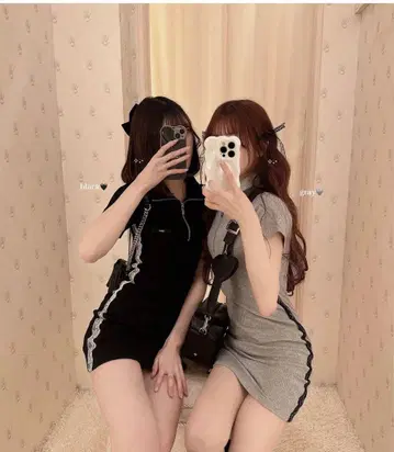 에피 누 지퍼 레이스 폴로 원피스 에피 그레이