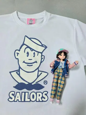 세일러즈 Sailors 레트로 리카짱 커플 T셔츠 남성용 사이즈 T셔츠만