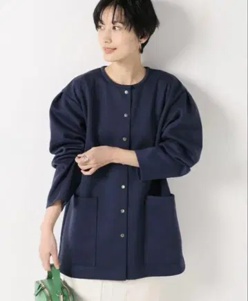 IENA 소매 턱 종이상자 스냅 가디건