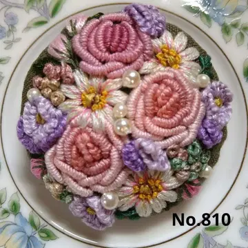 No.810 자수 브로치 핸드메이드 5cm