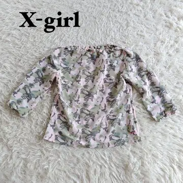 X-girl 카모플라쥬 패턴 긴팔 상의 S 사이즈