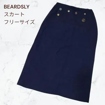 BEARDSLEY 비어즐리 버튼 스커트 블루 프리 사이즈