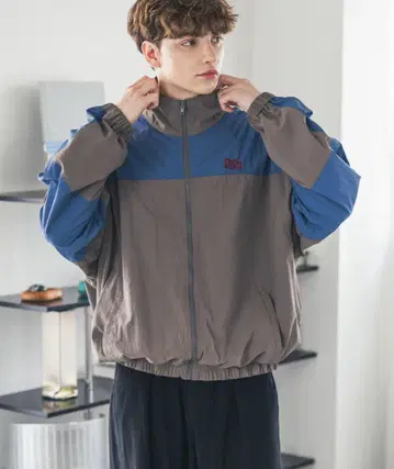 나일론 자켓 그레이/블루