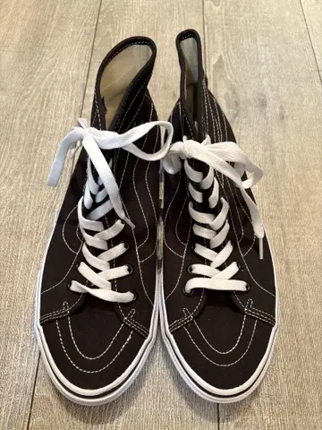 고품질! VANS 블랙 스웨이드 하이컷 스니커즈 반스
