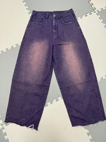 보라색 데님 청바지 M 사이즈