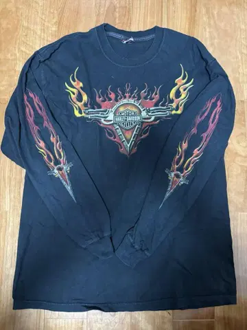 HARLEY-DAVIDSON 롱 T 파이어 패턴 프레임스 L 인기