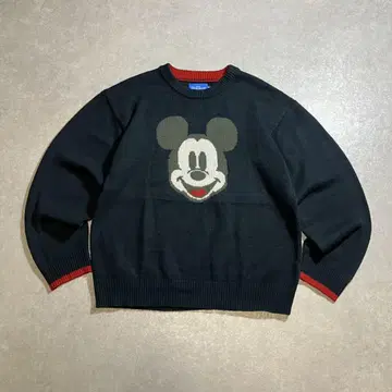 00s Disney 니트 네이비 미키 디즈니 y2k