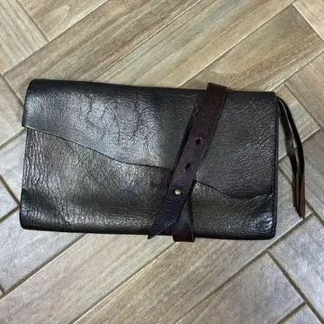 브라운 골드 가죽 장지갑