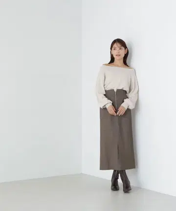 [ 새상품급 ] 내추럴 뷰티 베이직*아웃 포켓 지퍼 내로우 스커트