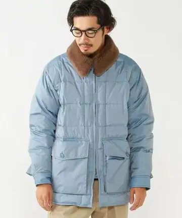 BEAMS PLUS / 퀼트 다운 자켓 L 색스 블루