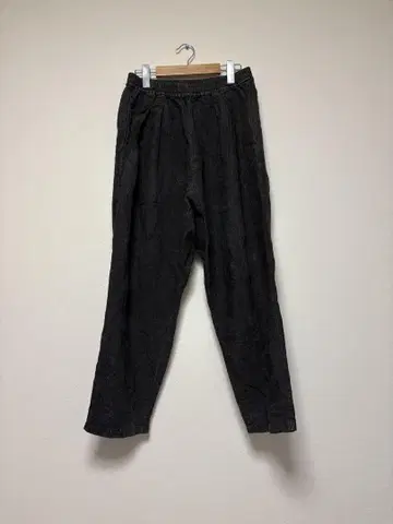 먹물 염색 린넨 글렌체크 이지 팬츠