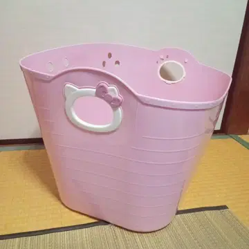 헬로키티 말랑 바구니 대 핑크 베이지