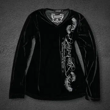 archive feather embroidery velour cutsew