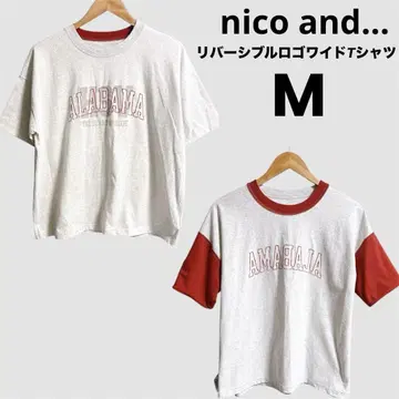 미사용 nicoand - 니코앤드 리버서블 로고 와이드 T셔츠 M 그레이