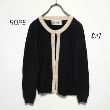 ROPE 로페 [ M ] 울 가디건 비쥬 프론트 후크 블랙
