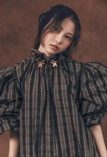 MaCO 슈마이 체크 블라우스