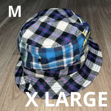 XLARGE 체크 무늬 햇 새상품급 M 플란넬 소재 엑스라지