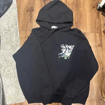 DOG HOUSE 주사위와 꽃 그래픽 후드티 M 블랙
