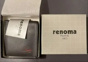 renoma Paris 접이식 지갑 블랙 시어링 가죽