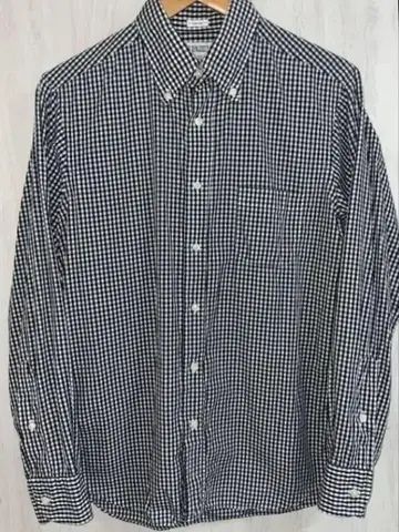 INDIVIDUALIZED SHIRTS 깅엄 블랙 x 화이트 15 1/2