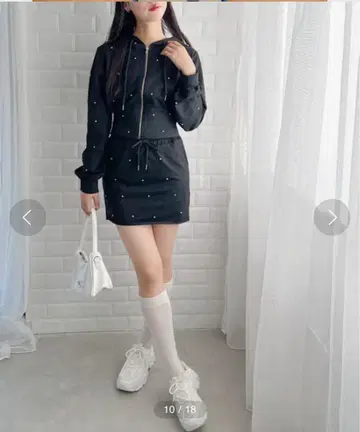 Loueme 비쥬 후드 맨투맨 셋업 루엠 블랙