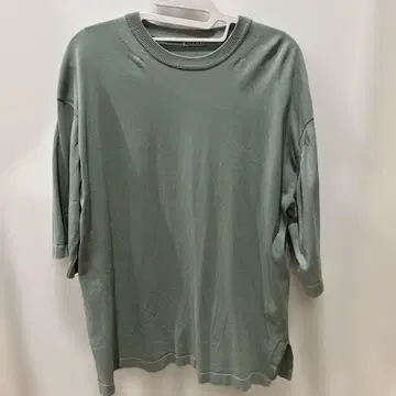 AURALEE SUPER HARD TWIST KNIT SLIT TEE