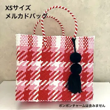 XS 사이즈 메르카도 백 새상품 멕시코제 귀여운 핑크 레드 바스켓