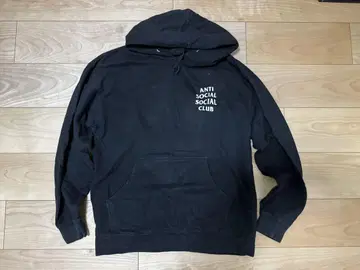 ANTI SOCIAL SOCIAL CLUB 후드 부착 후드티 블랙 L