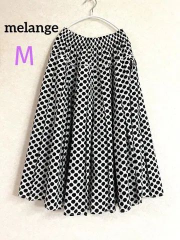 [ melange ] 도트 패턴 플레어 스커트 M