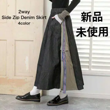 [새상품, 미사용] blanco 2way 사이드 지퍼 데님 스커트
