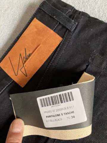 이카이 YCHAI 레어 W34 청바지 코튼 스트레치 블루 블랙