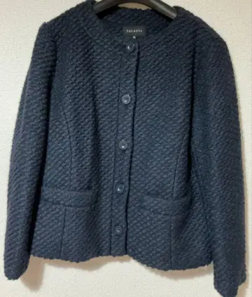 탈봇 Talbots 노카라 자켓 XL 모 50% 따뜻한 두꺼운 자켓
