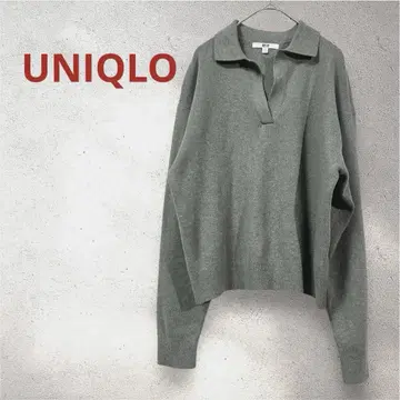 스무스 코튼 릴랙스 폴로 스웨터 그레이 UNIQLO 유니클로 S 사이즈