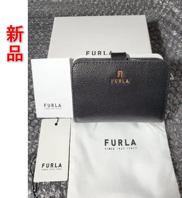 [새상품] 훌라 여성용 접이식 지갑 가죽 FURLA 블랙