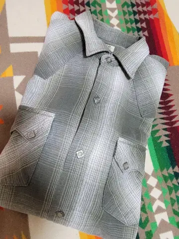 새상품급 Lee 옴브레 체크 웨스턴 셔츠 XL
