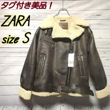 ZARA 페이크 무스탕 자켓 브라운 S