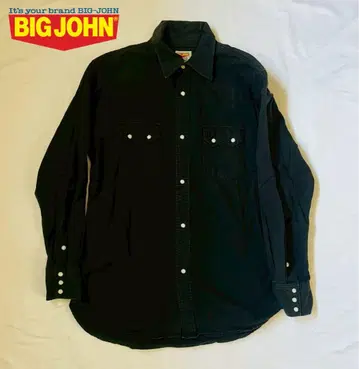 BIG JOHN 빅존 블랙 데님 웨스턴 셔츠 LL