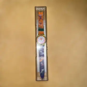 Swatch 쿼츠 손목시계 오렌지/그린