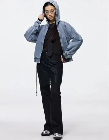 데님 후디 블루종 / M / GU