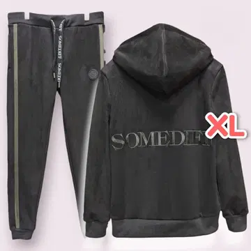 썸디프 SOMEDIFF 페이크 스웨이드 지퍼 후드티 + 팬츠 XL