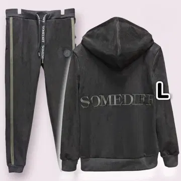 썸디프 SOMEDIFF 페이크 스웨이드 지퍼 후드티 + 팬츠 L