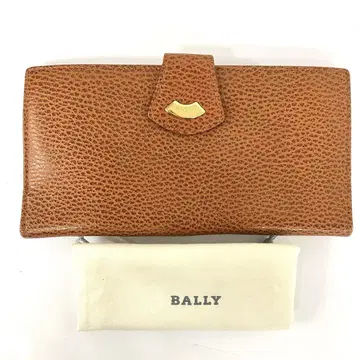 새상품급! 발리/BALLY 천연 가죽 가마구치식 장지갑 오렌지